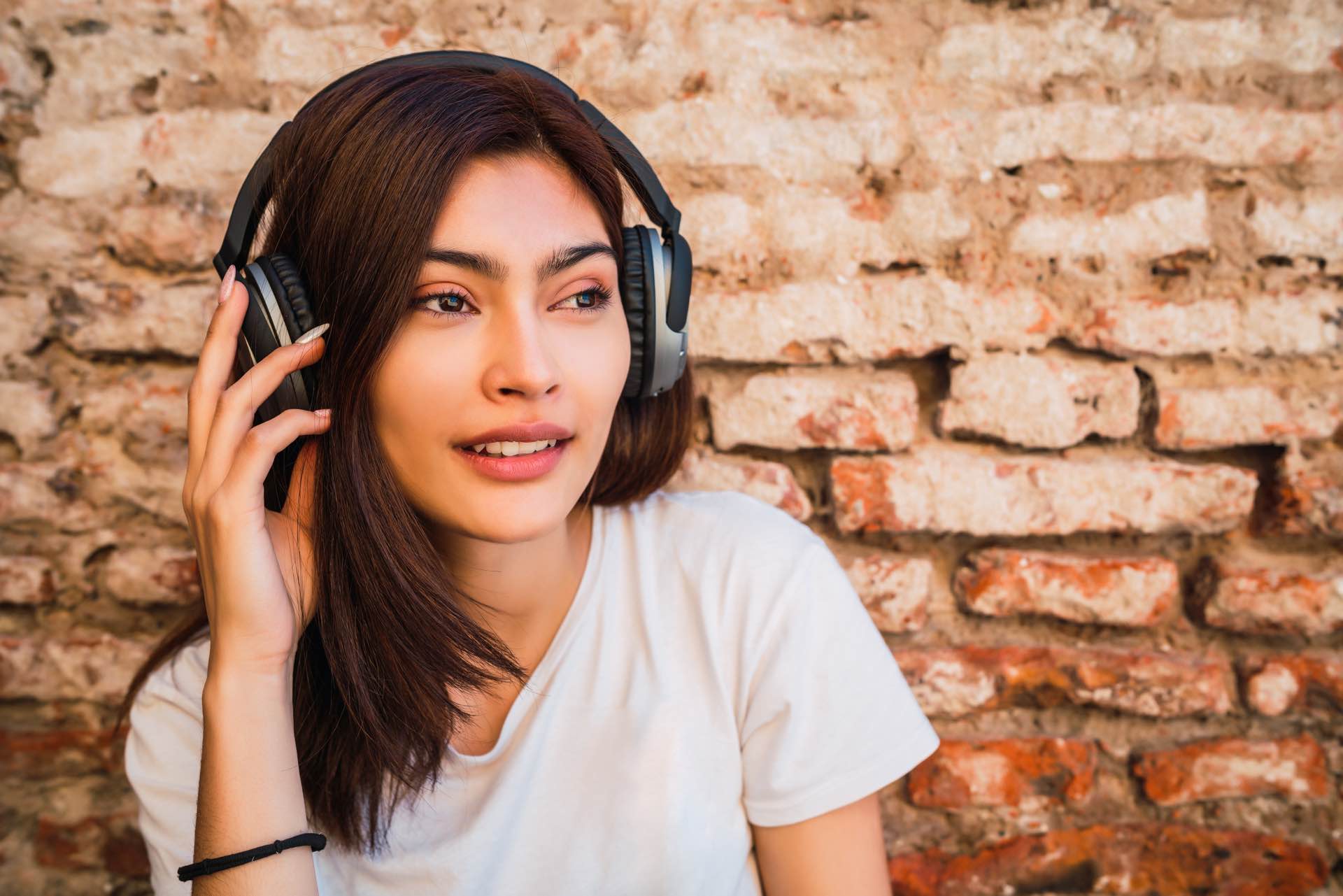 young woman listening